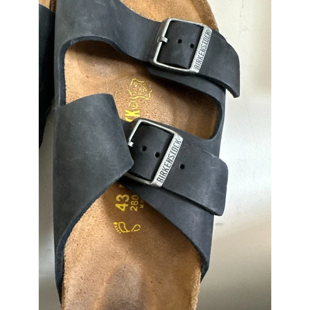 Birkenstock Arizona Black Leather Sandals Men’s 10 EU 43 Made Germany